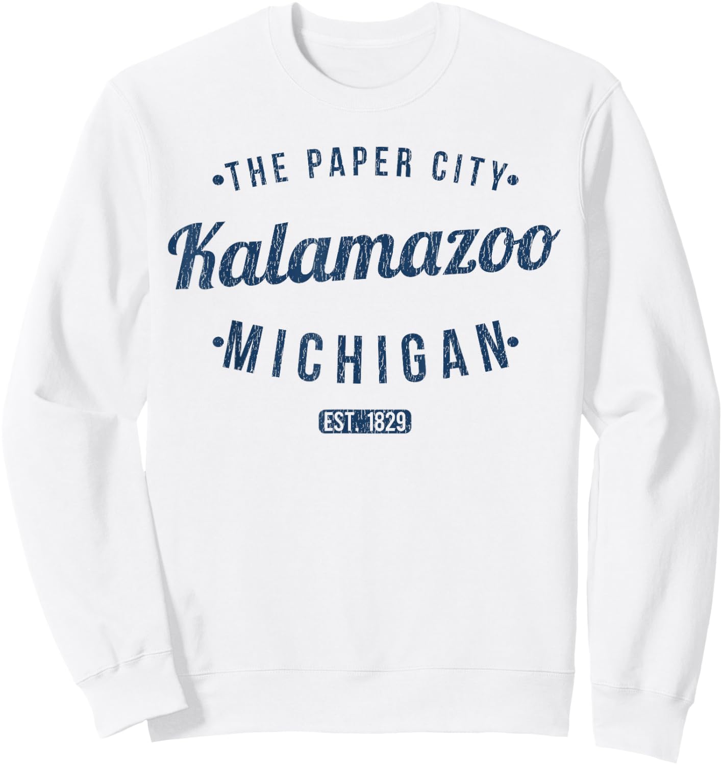 Vintage Kalamazoo Michigan Souvenirs by BAS Kalamazoo MI Retro Vintage Souvenir Sweatshirt - Sweatshirt | White