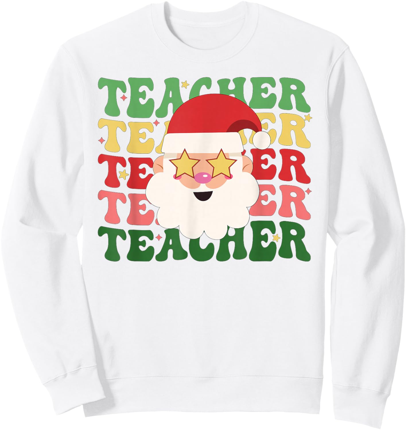 Groovy Teacher Christmas Teaching Xmas Party Sweatshirt - Sweatshirt | White