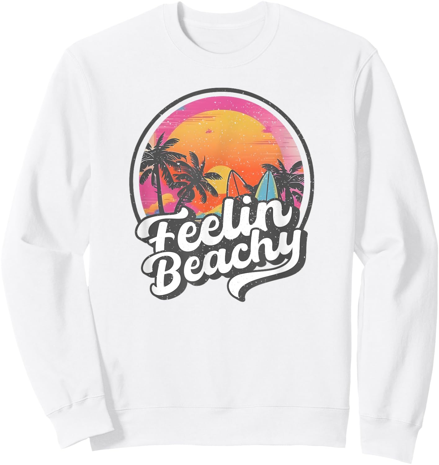 Feeling Beachy Funny Surfer Spring Break Quote Women Kids Sweatshirt - Sweatshirt | White