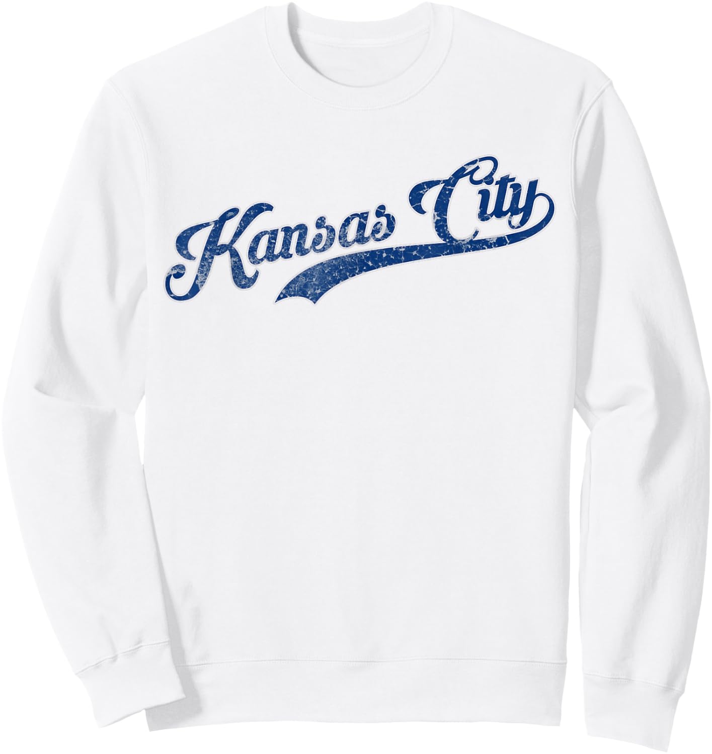 Vintage Kansas city KC Baseball Sweatshirt - Sweatshirt | White