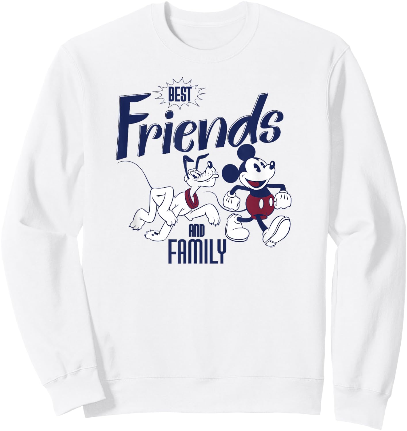 Disney Mickey Mouse and Pluto Best Friends Retro Vintage Small Sweatshirt - Sweatshirt | White