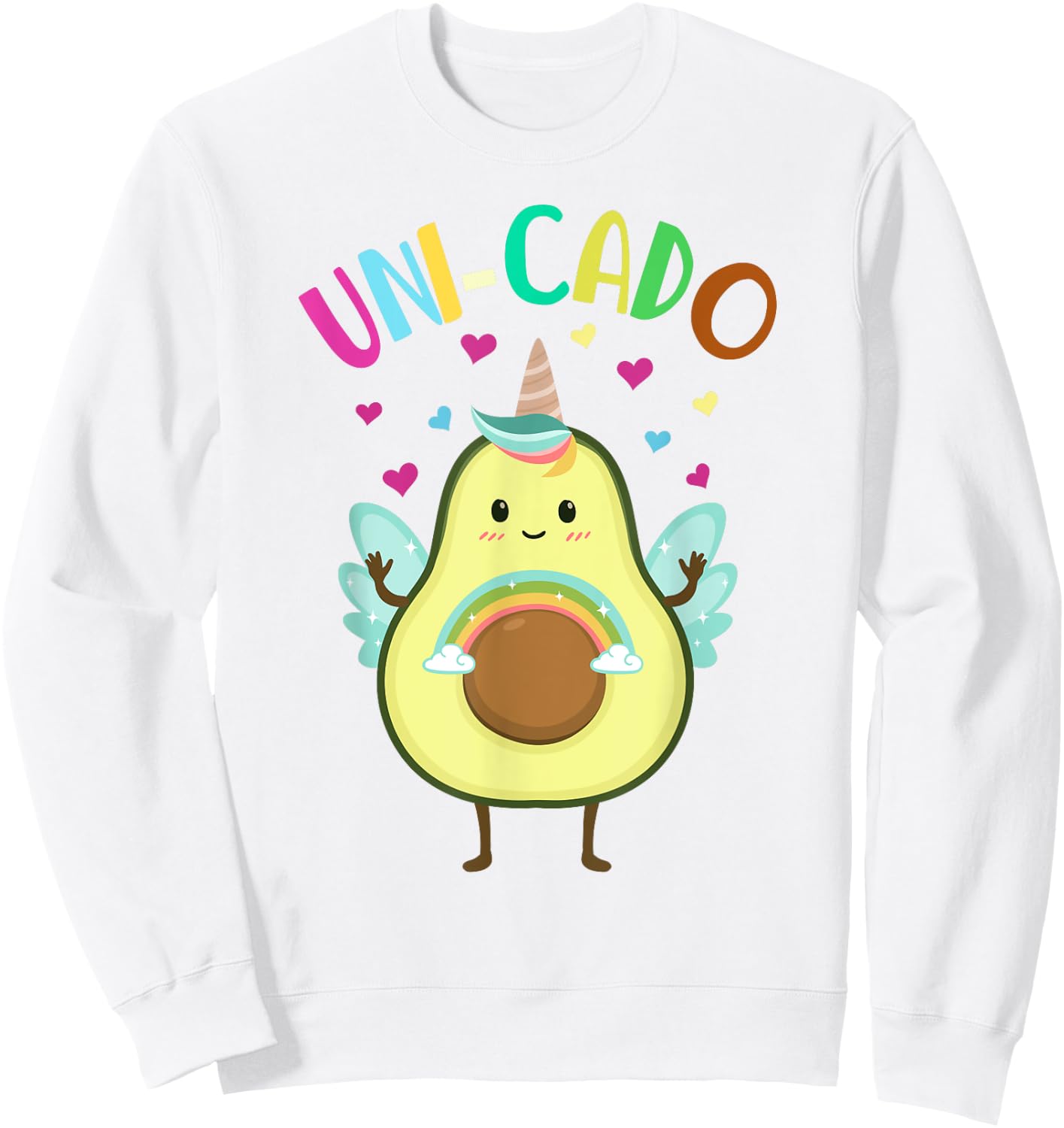 Cute Avocado Shirt Kids Toddler Little Girl Unicorn Birthday Sweatshirt - Sweatshirt | White