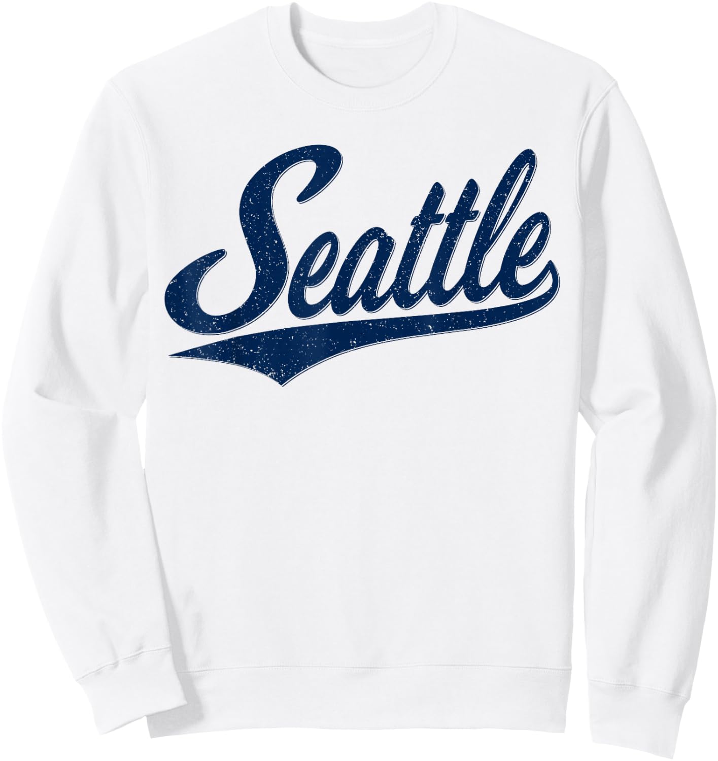 Seattle Washington Varsity Script Vintage Retro Sports Style Sweatshirt - Sweatshirt | White