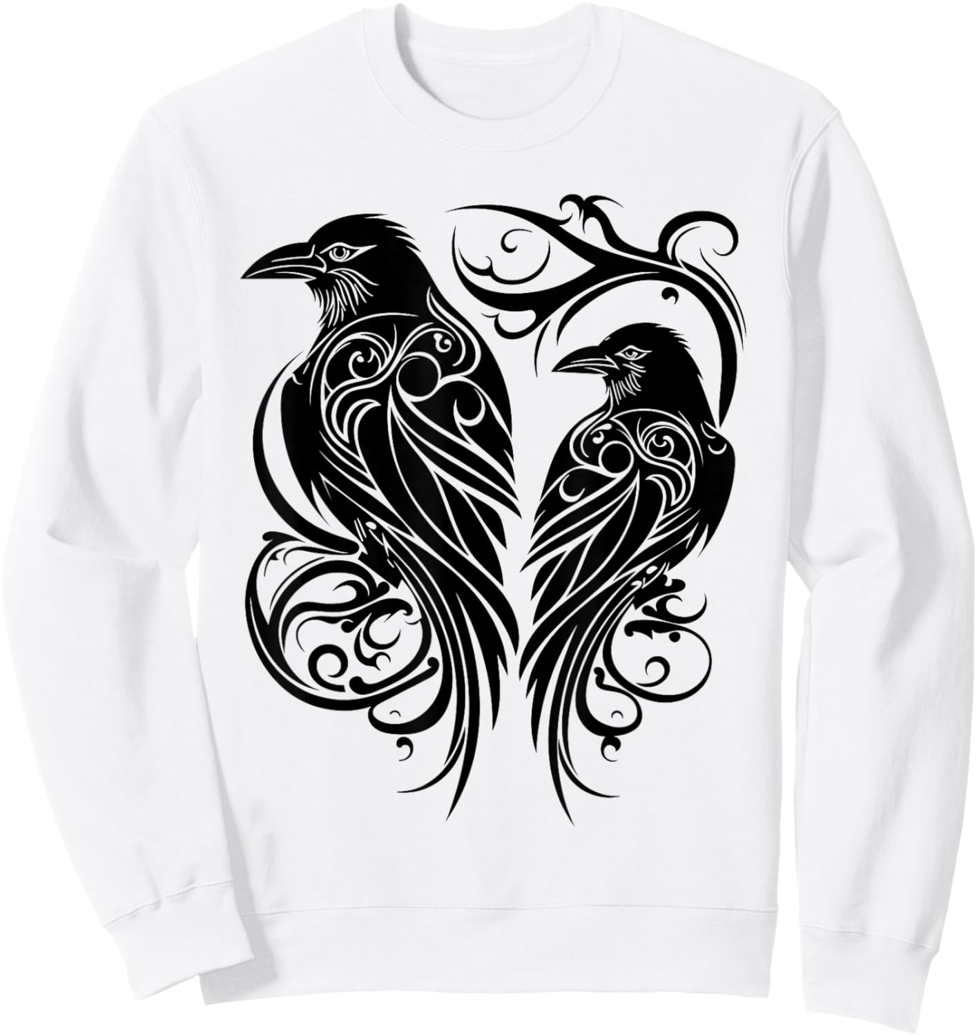 Odins Raven Norse Mythology Viking Birds Celtic Knots Asgard Sweatshirt - Sweatshirt | White