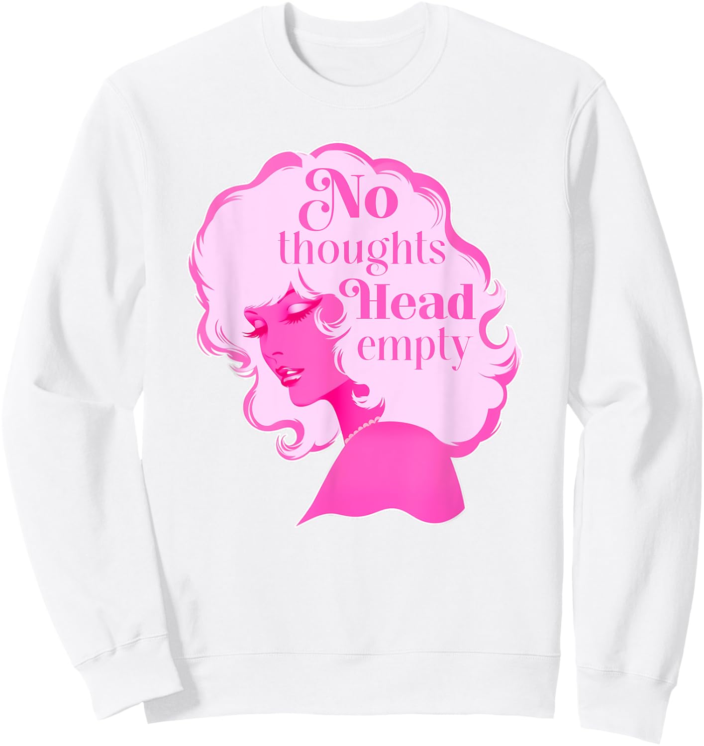 Head Empty | Bimbocore Baddie Y2K Girly Coquette Meme Sweatshirt - Sweatshirt | White