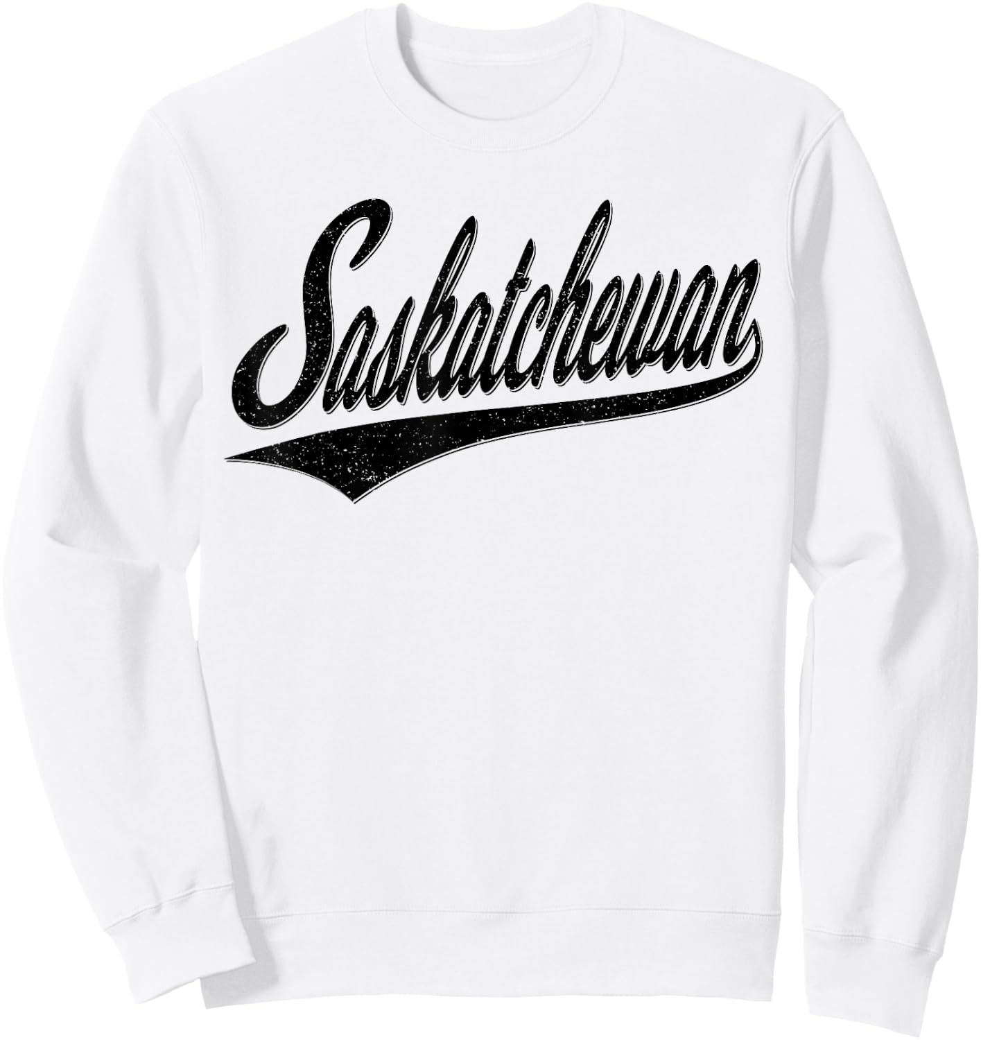 Saskatchewan Varsity Script Retro Vintage Sports Style Sweatshirt - Sweatshirt | White