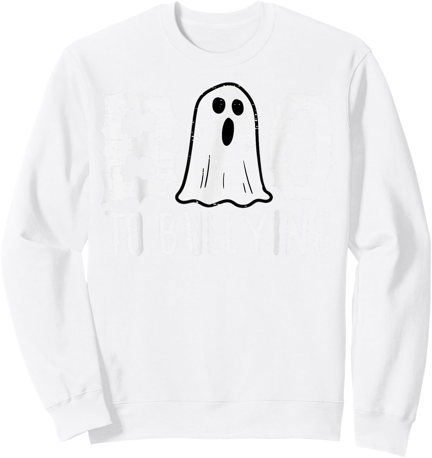 Boo To Bullying Ghost Cute Unity Day Orange Halloween Kids Sweatshirt - Sweatshirt | White