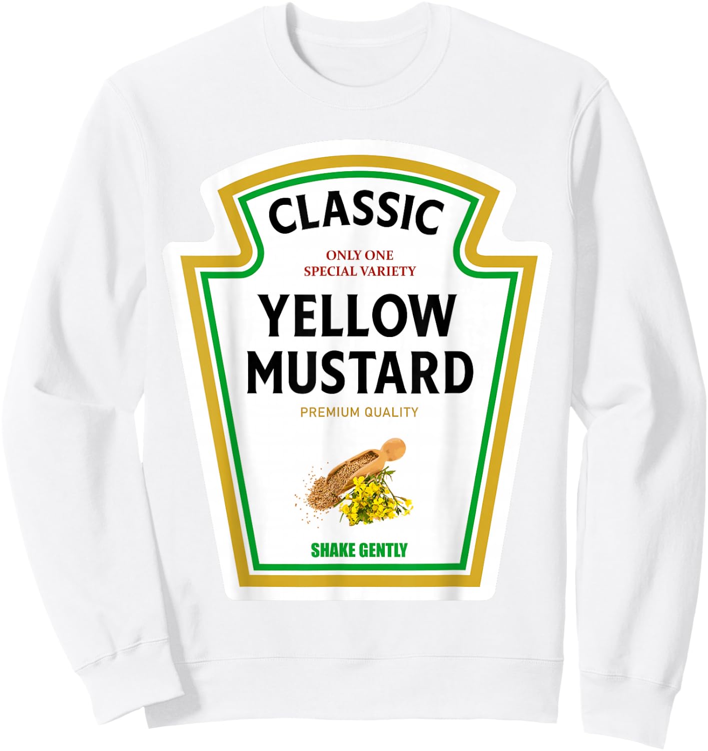 Mustard Halloween 2024 Costume Matching Ketchup Condiments Sweatshirt - Sweatshirt | White