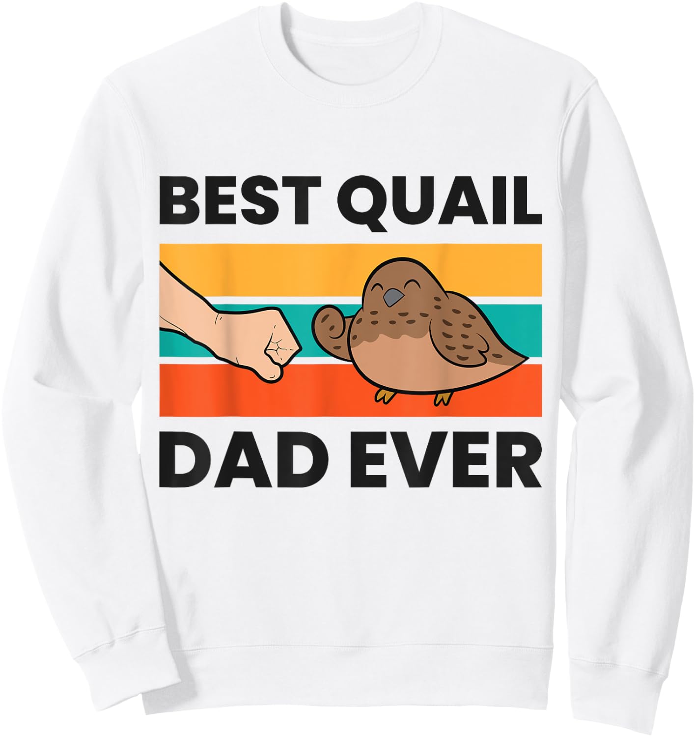 Best Quail Dad Ever Funny Quail Bird Sweatshirt - Sweatshirt | White