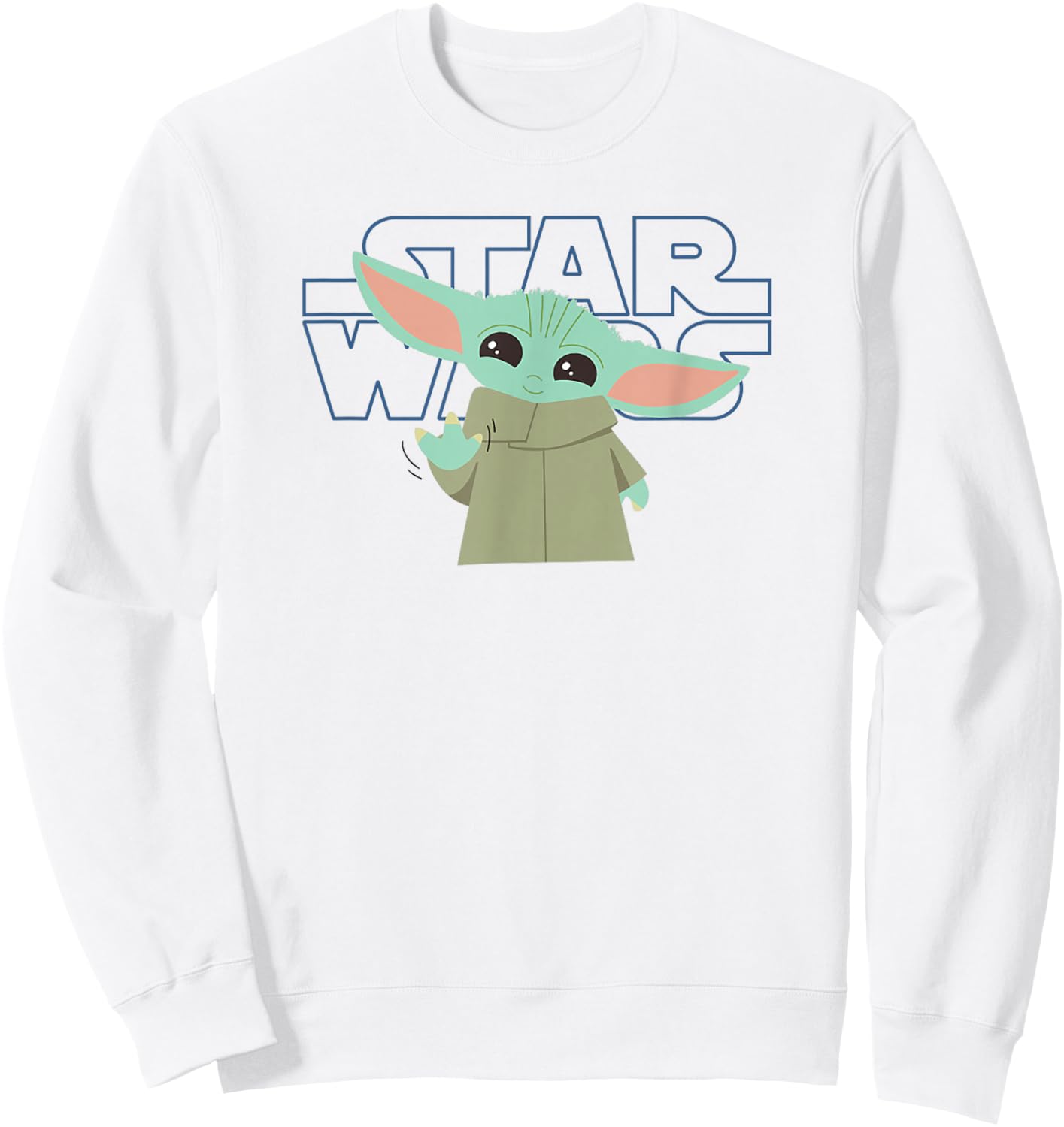 Star Wars: The Mandalorian Grogu Friendly Wave Logo Sweatshirt - Sweatshirt | White