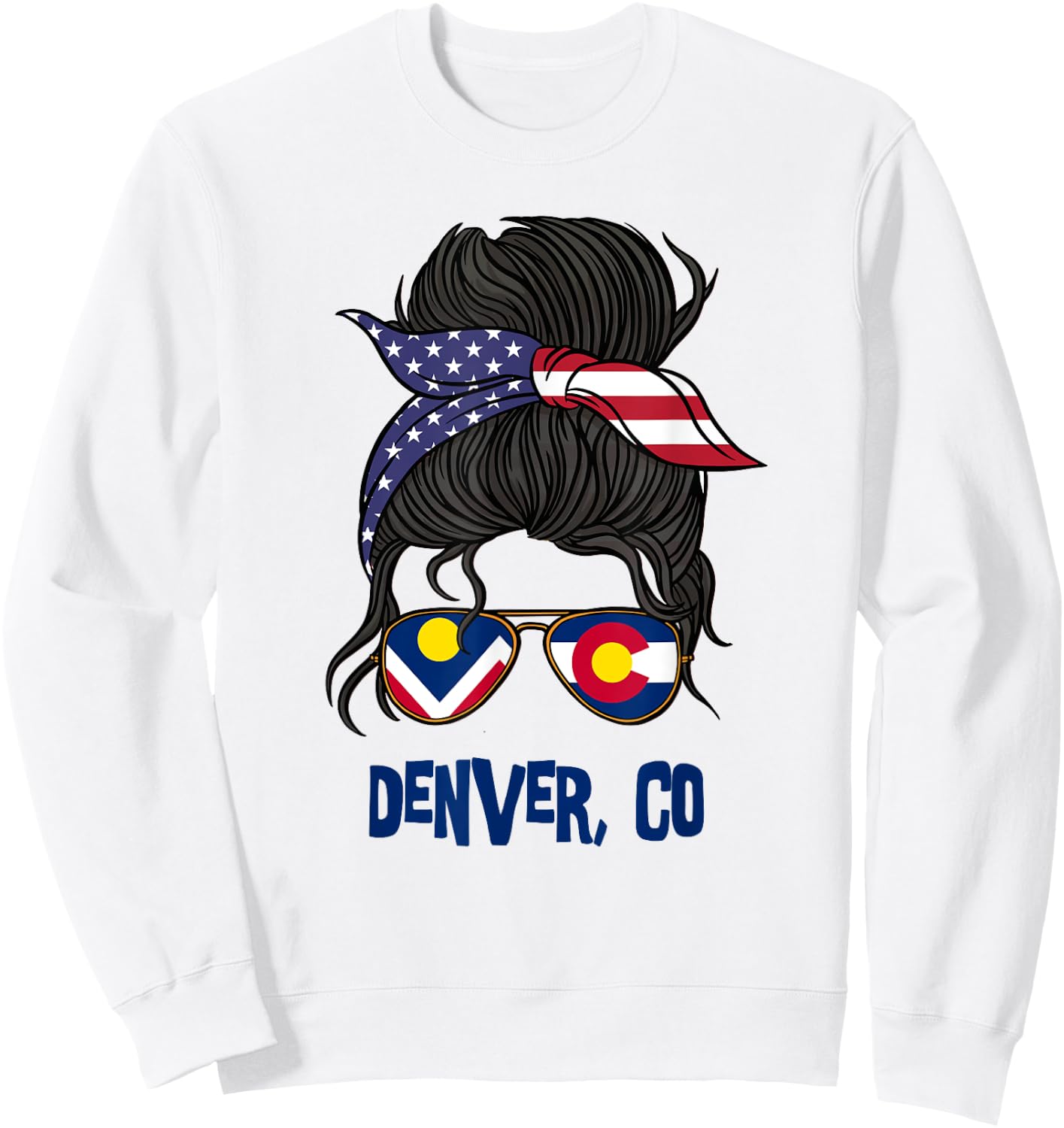 Denver for Girls Denver Colorado Flag Sweatshirt - Sweatshirt | White