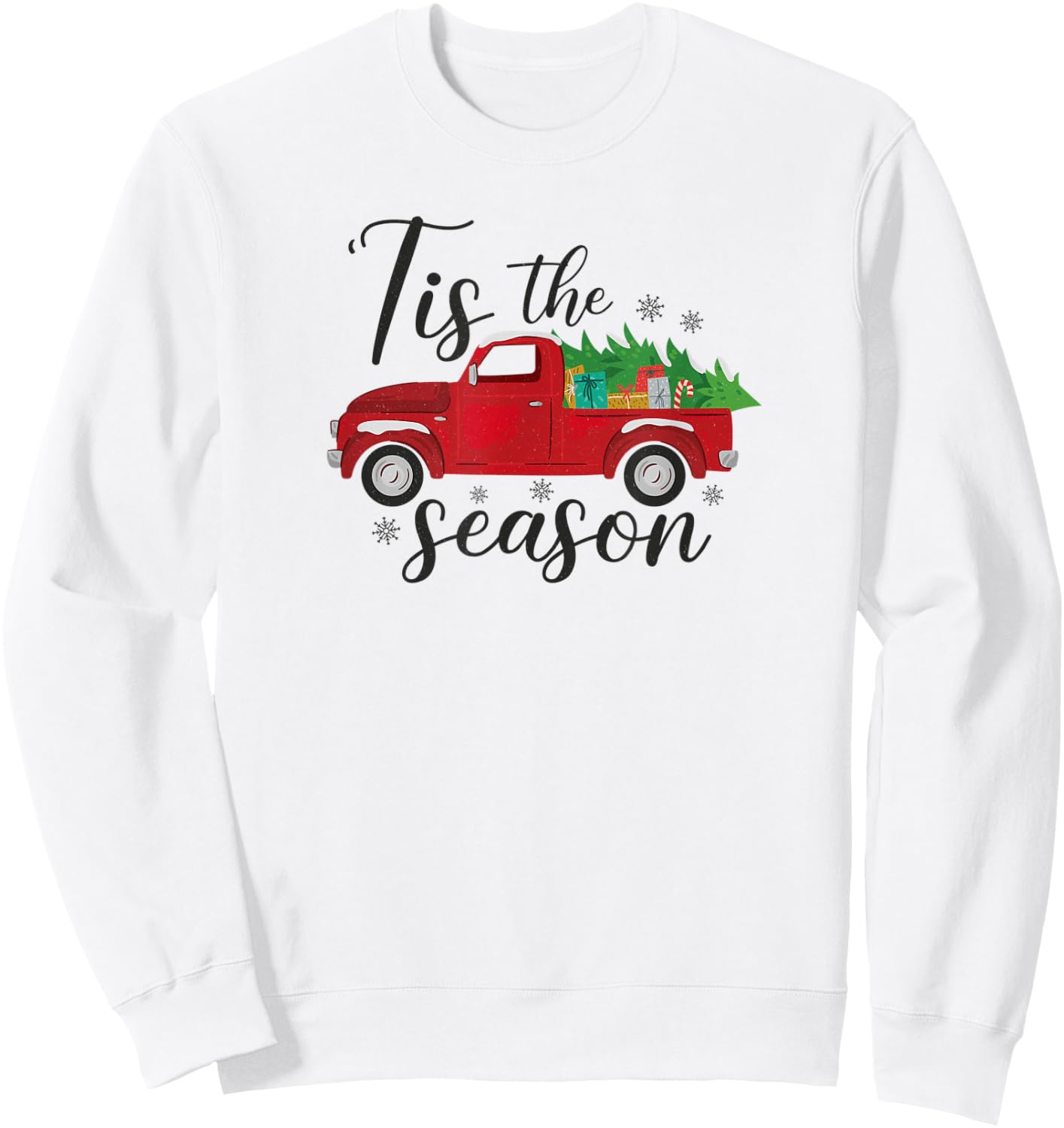 Tis The Season, Holiday Nostalgia Red Truck Sweatshirt - Sweatshirt | White