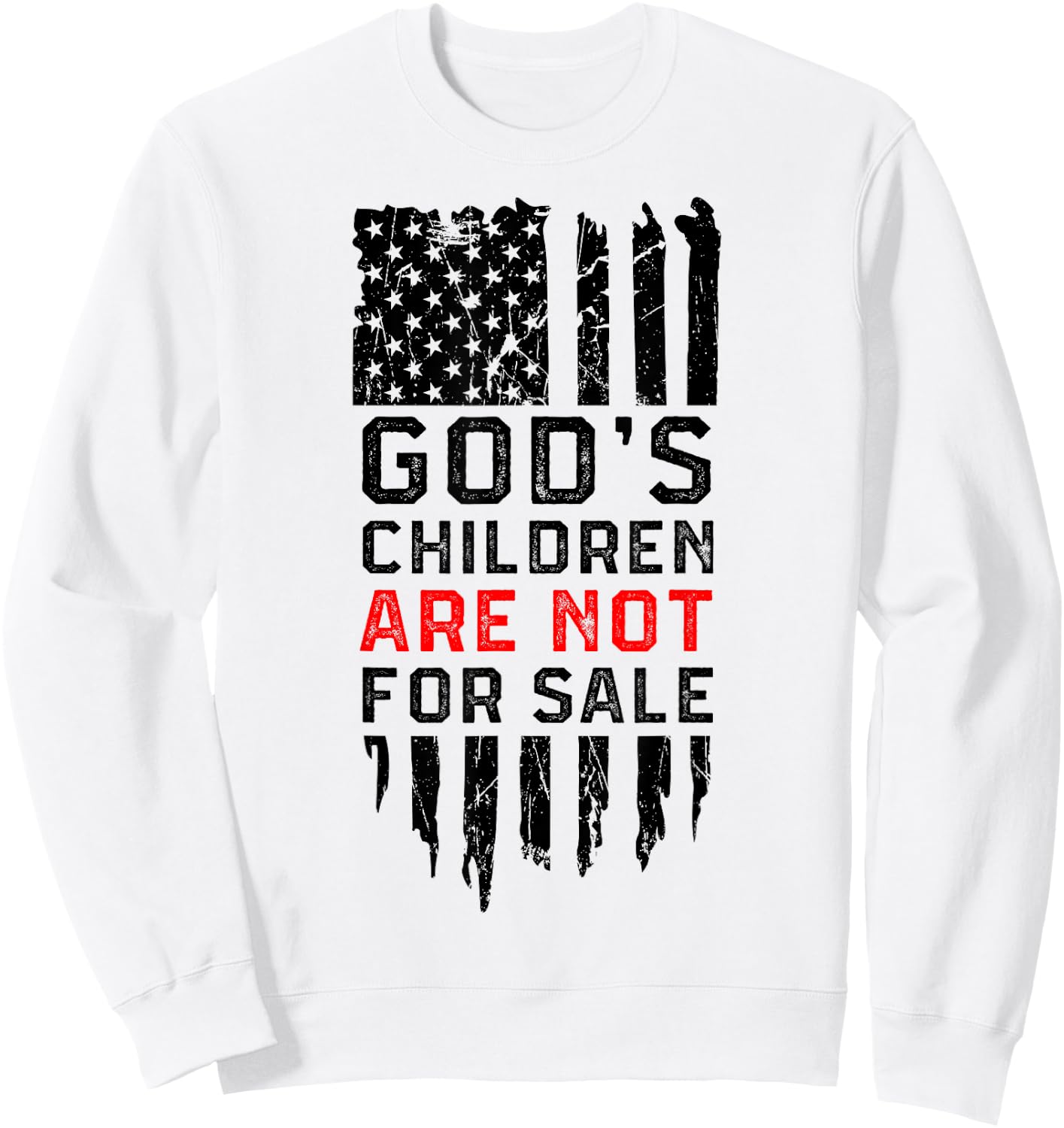 God's children are not for sale US american flag Sweatshirt - Sweatshirt | White