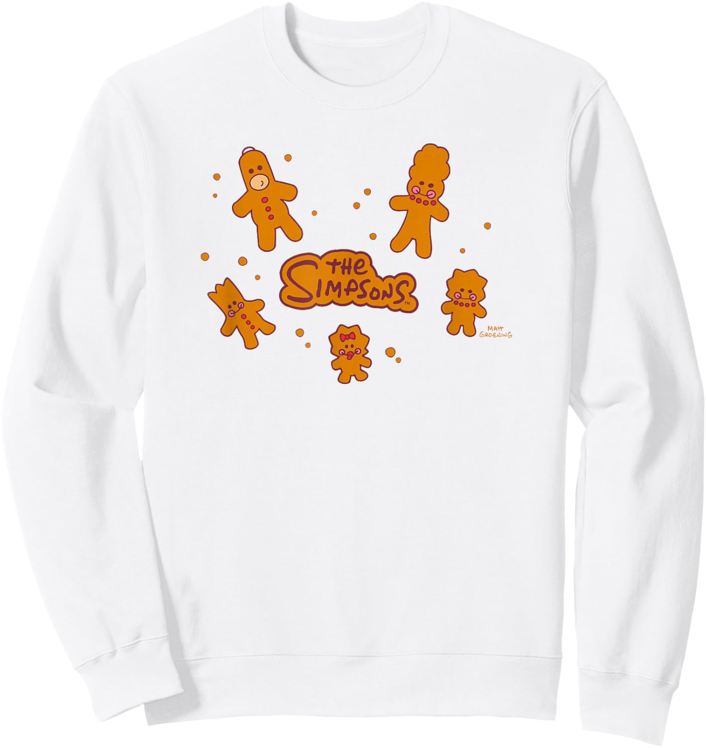The Simpsons Christmas Gingerbread Cookies Characters Sweatshirt - Sweatshirt | White