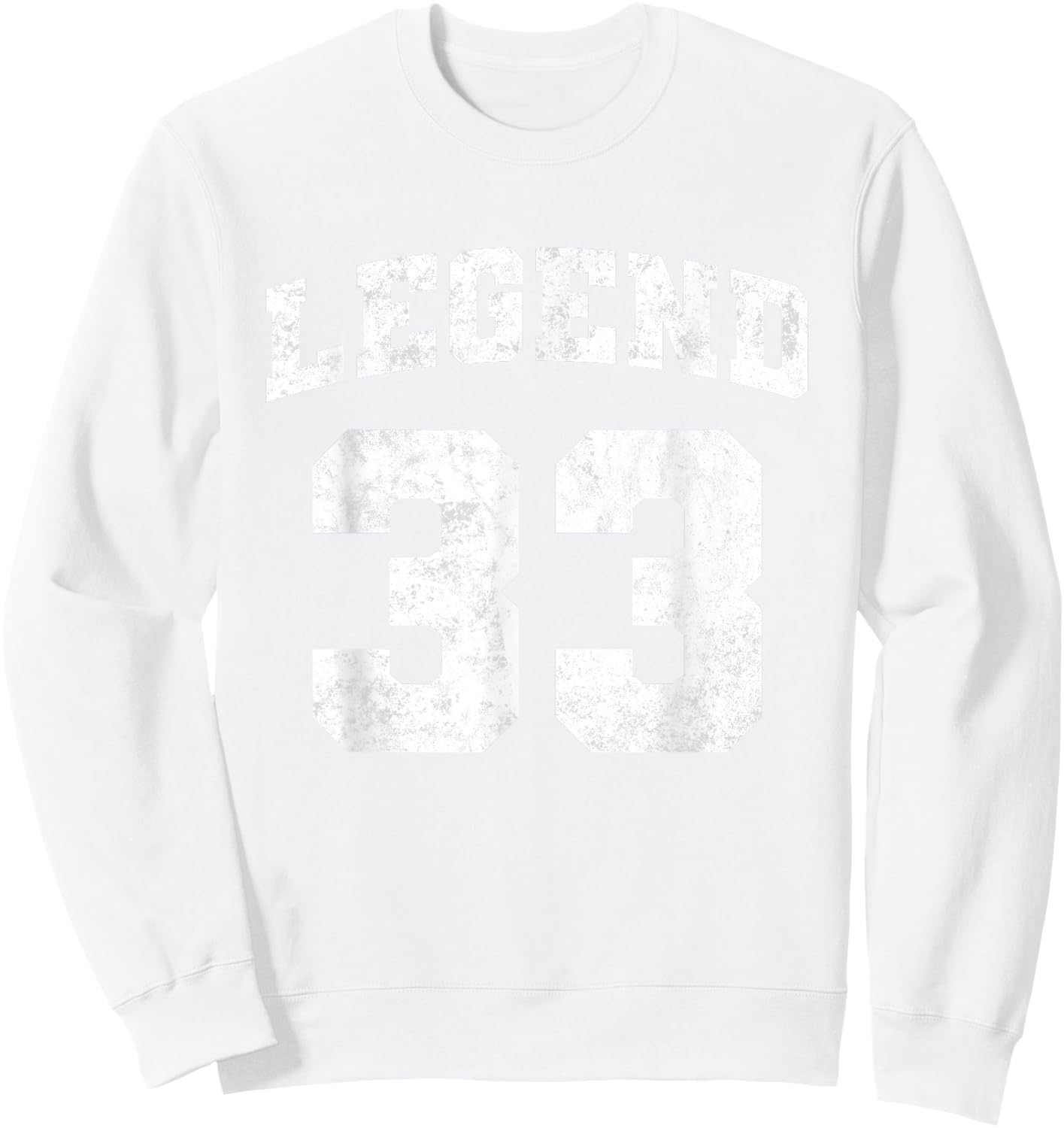 Legend 33, Grunge Sport Sweatshirt - Sweatshirt | White