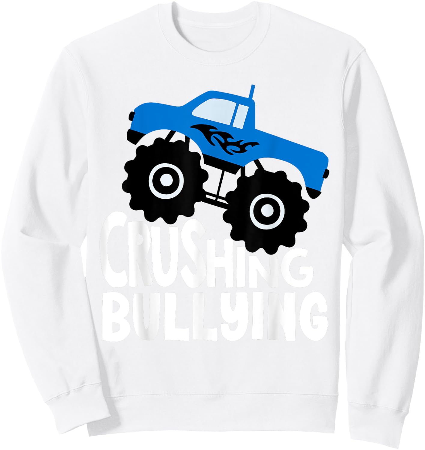 Crushing Bullying Monster Truck Kids Unity Day Orange 2023 Sweatshirt - Sweatshirt | White