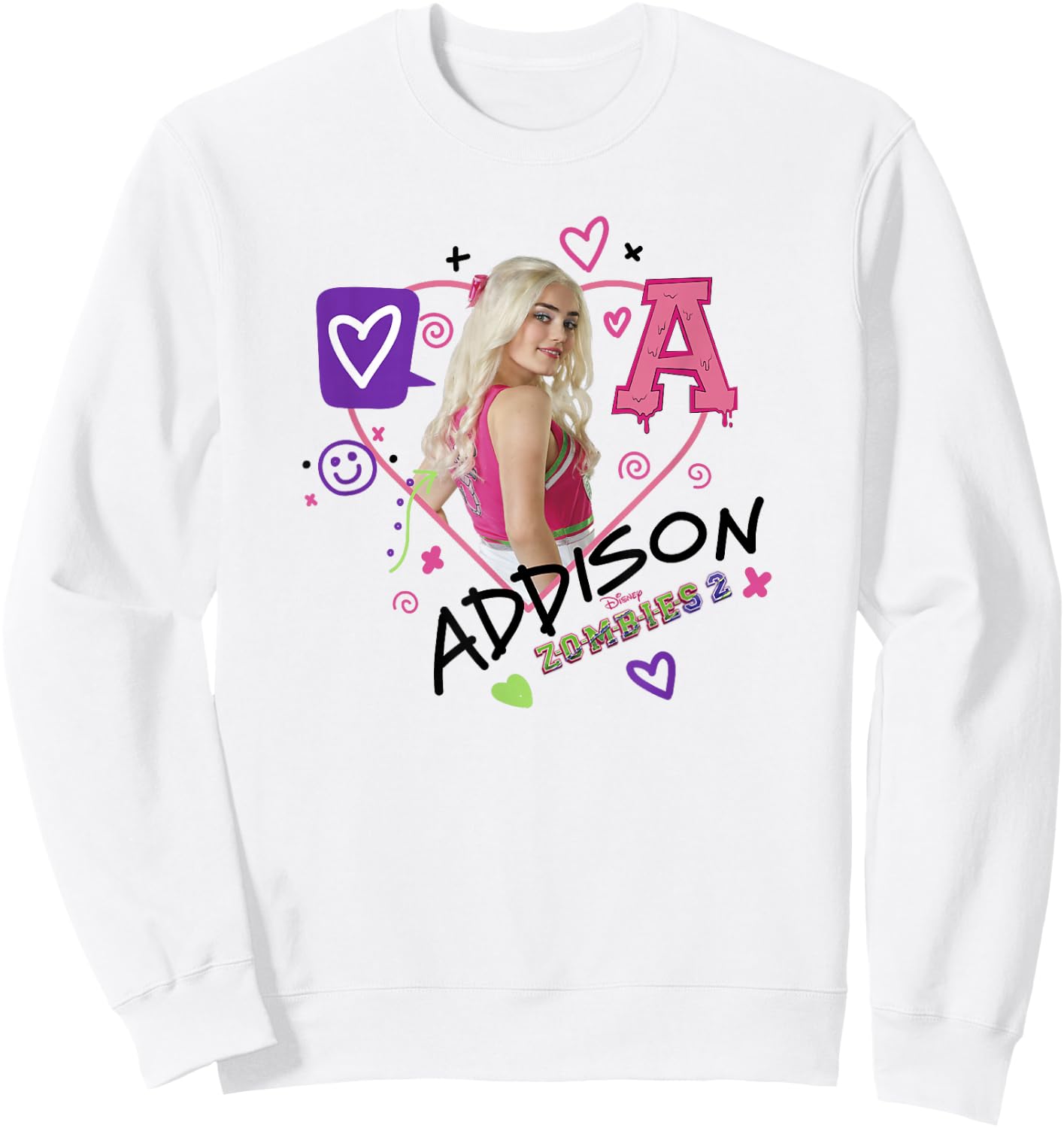 Disney Zombies Addison Doodled Portrait Sweatshirt - Sweatshirt | White