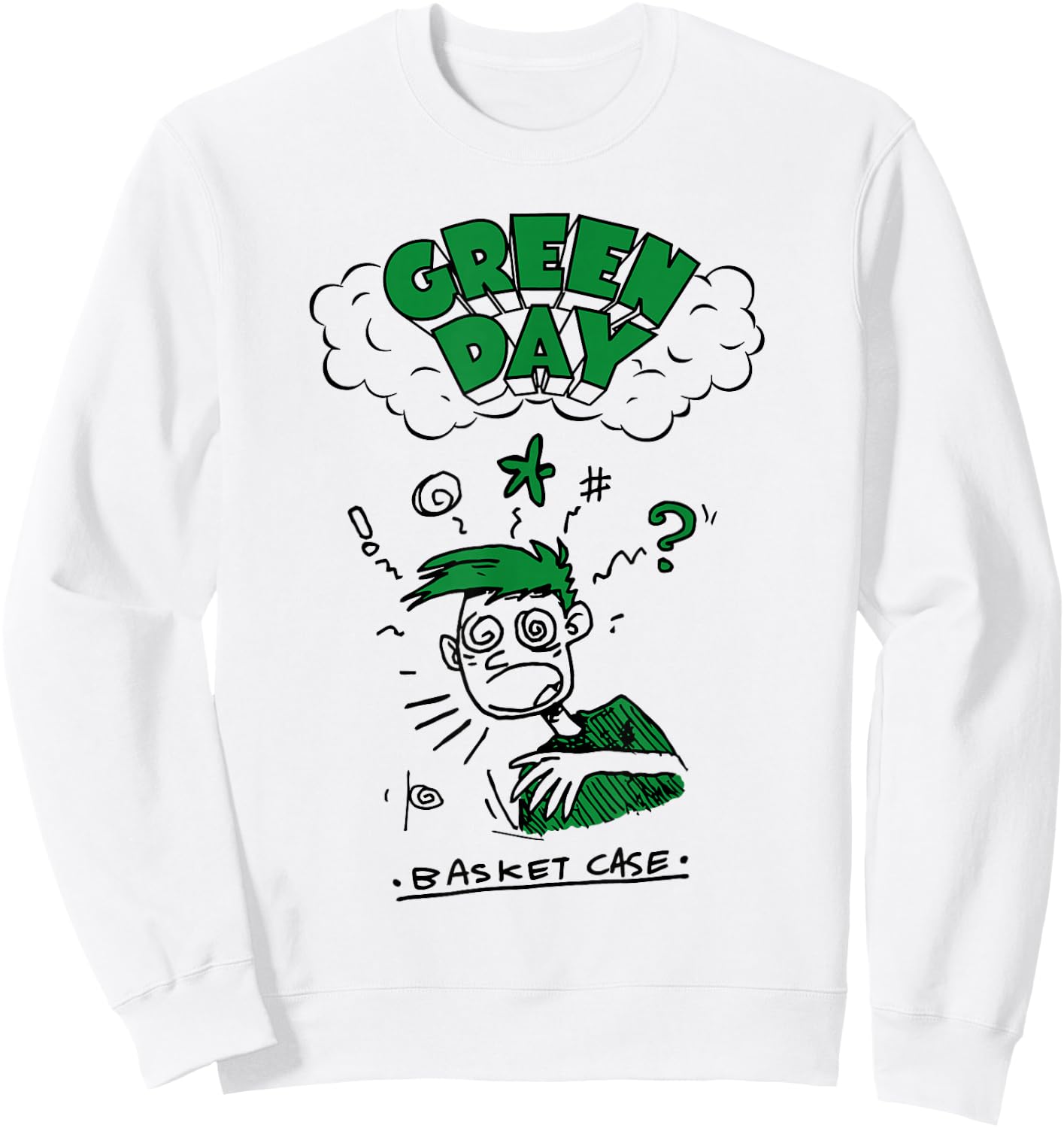 Green Day Basket Case Doodle Sweatshirt - Sweatshirt | White