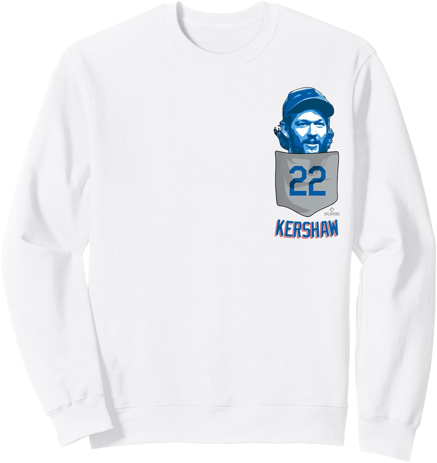 Clayton Kershaw Los Angeles Baseball Pocket MLBPA Sweatshirt - Sweatshirt | White
