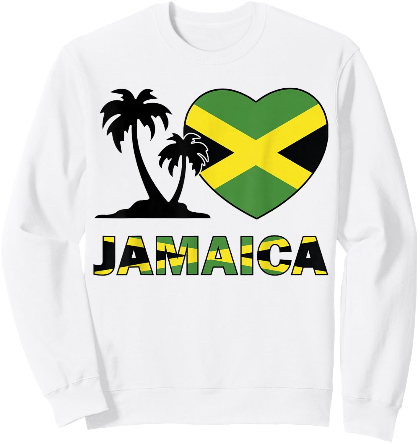 Jamaican Flag Heart Kids Jamaica independence day Boys Girls Sweatshirt - Sweatshirt | White