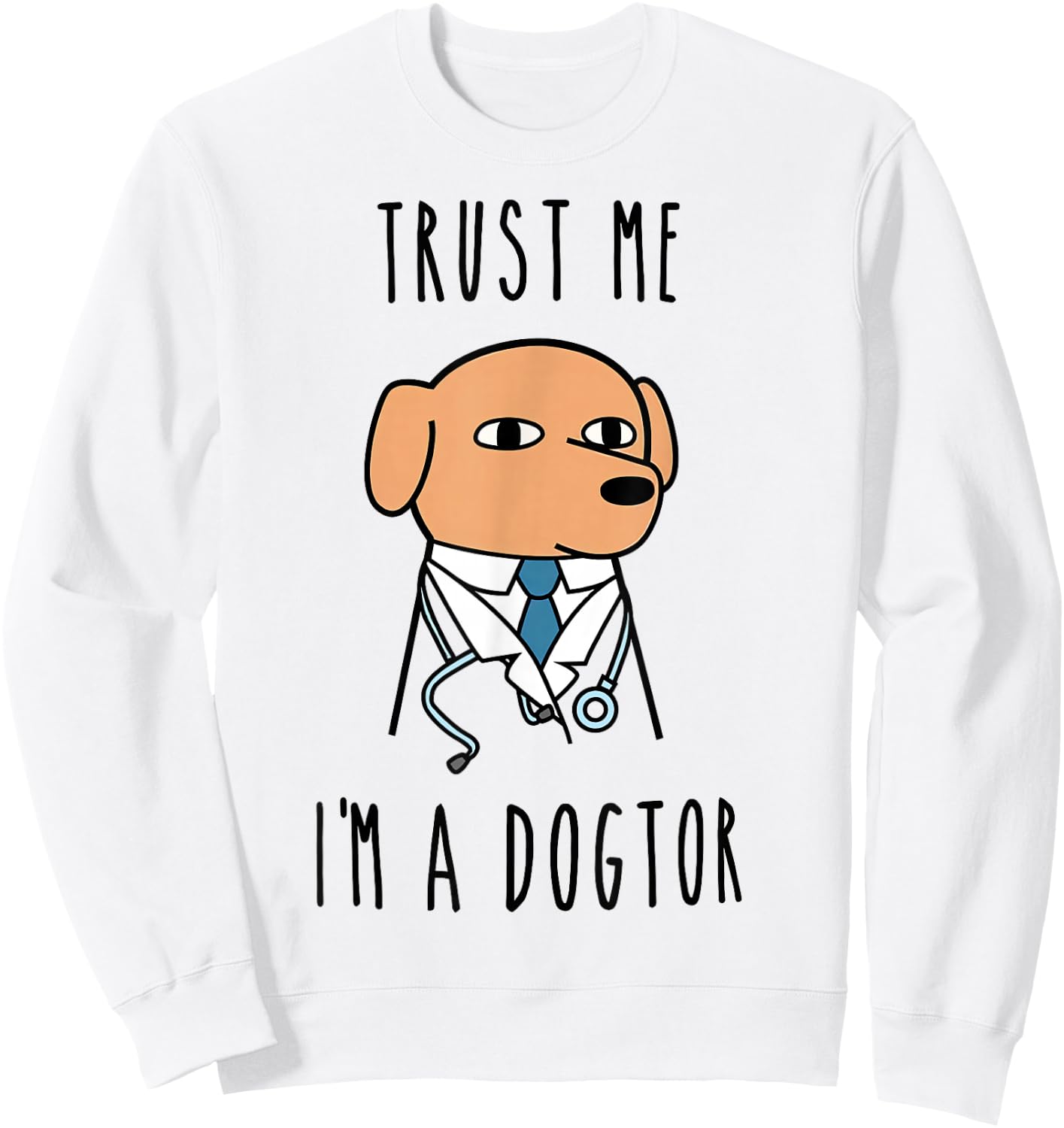Yosef Trust Me! I'm a Dogtor Adults Grey Small Classic Fit Short Sleeve Sweatshirt - Sweatshirt | White