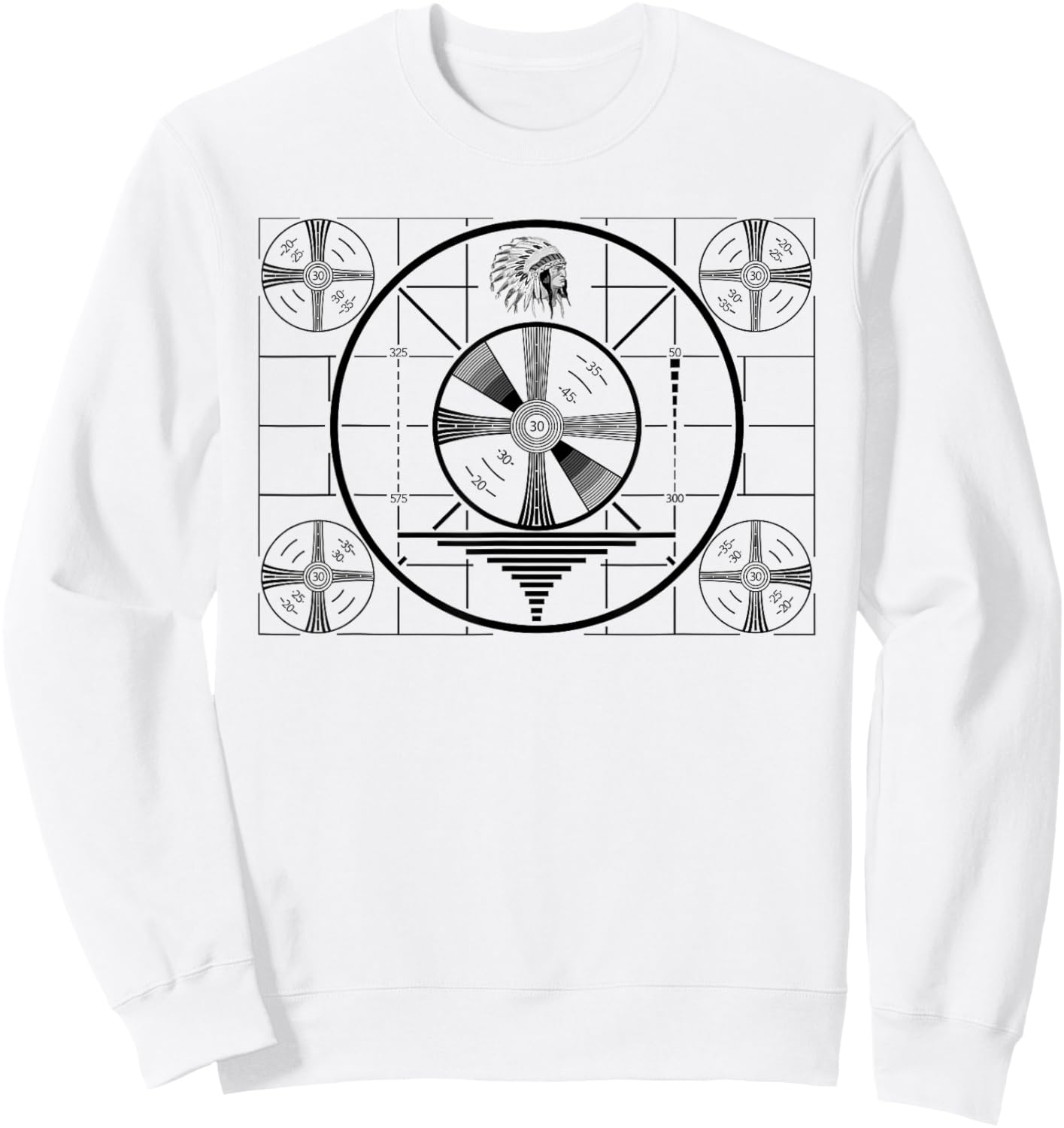 Television Tv Video Test Pattern Off Air Vintage Sweatshirt - Sweatshirt | White