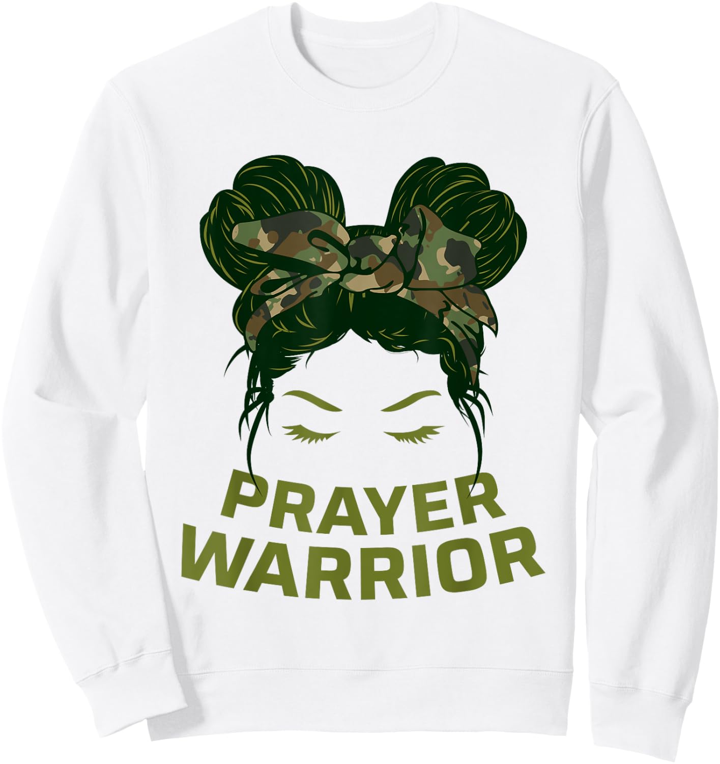 Prayer Warrior Teens Girls Camo Faith God Jesus Christian Sweatshirt - Sweatshirt | White