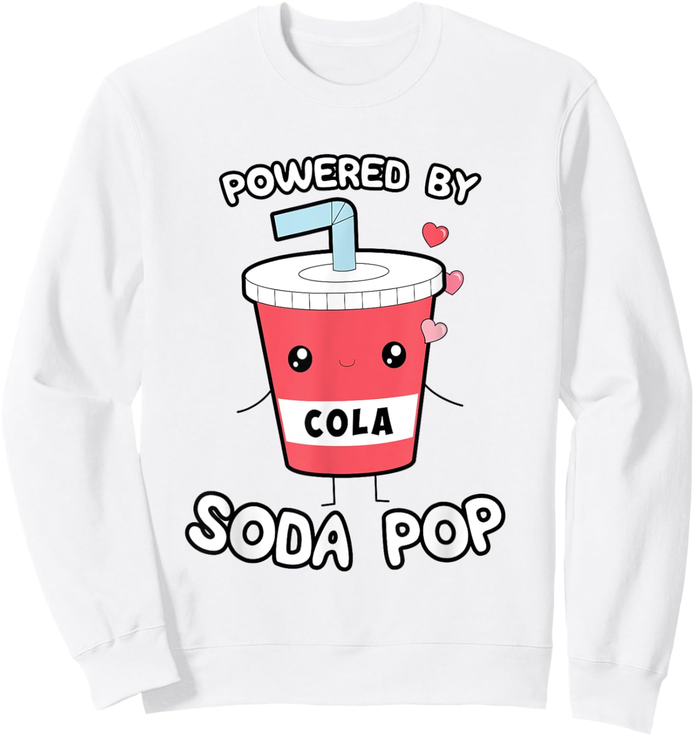 Powered by Soda Pop, Kawaii Cute Otaku Top Sweatshirt - Sweatshirt | White