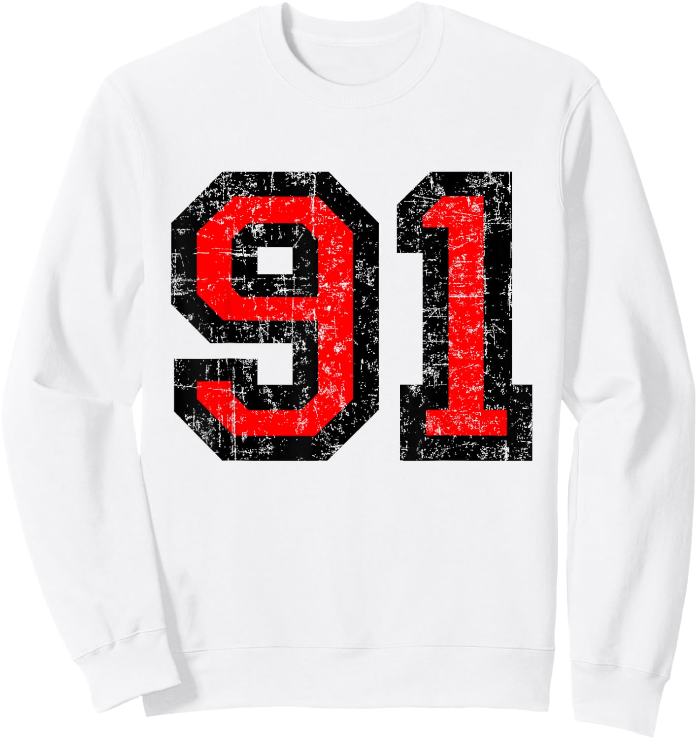 Number 91 (Vintage Black/Red) No. 91 Sweatshirt - Sweatshirt | White