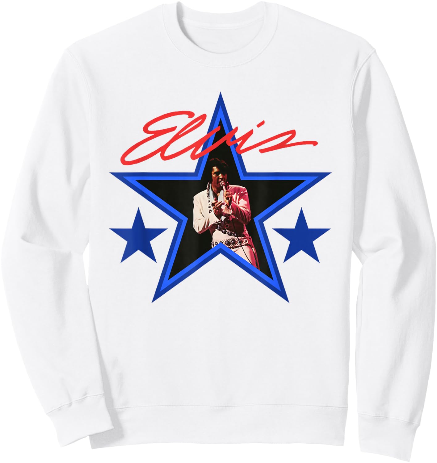 Elvis Presley Blue Star Sweatshirt - Sweatshirt | White
