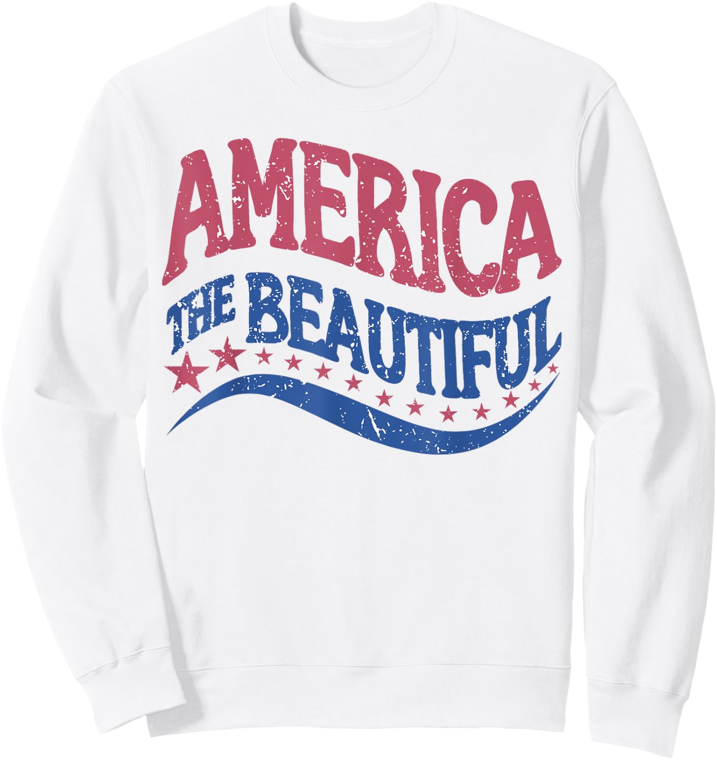 Retro America The Beautiful Vintage American 4th Of July Sweatshirt - Sweatshirt | White