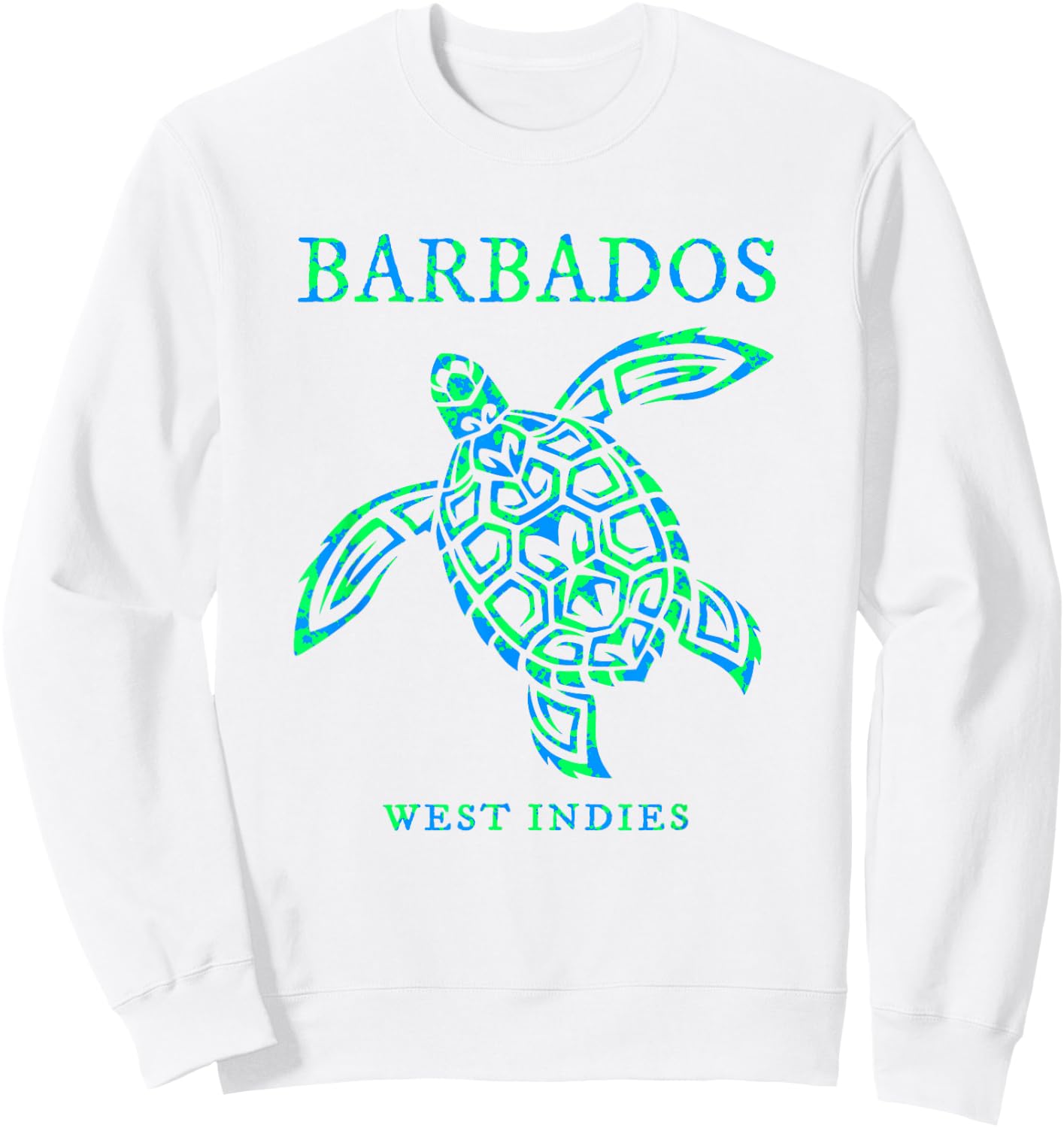 Barbados Sea Turtle Boys Girls Vacation Souvenir Sweatshirt - Sweatshirt | White