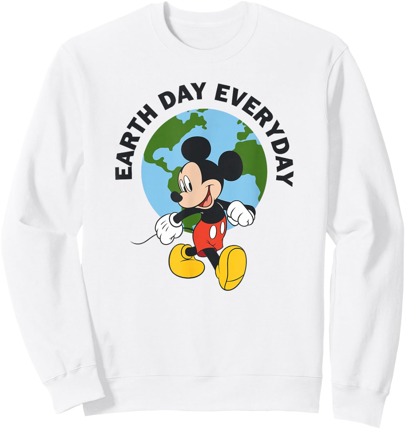 Disney Mickey And Friends Earth Day Every Day Globe Portrait Sweatshirt - Sweatshirt | White
