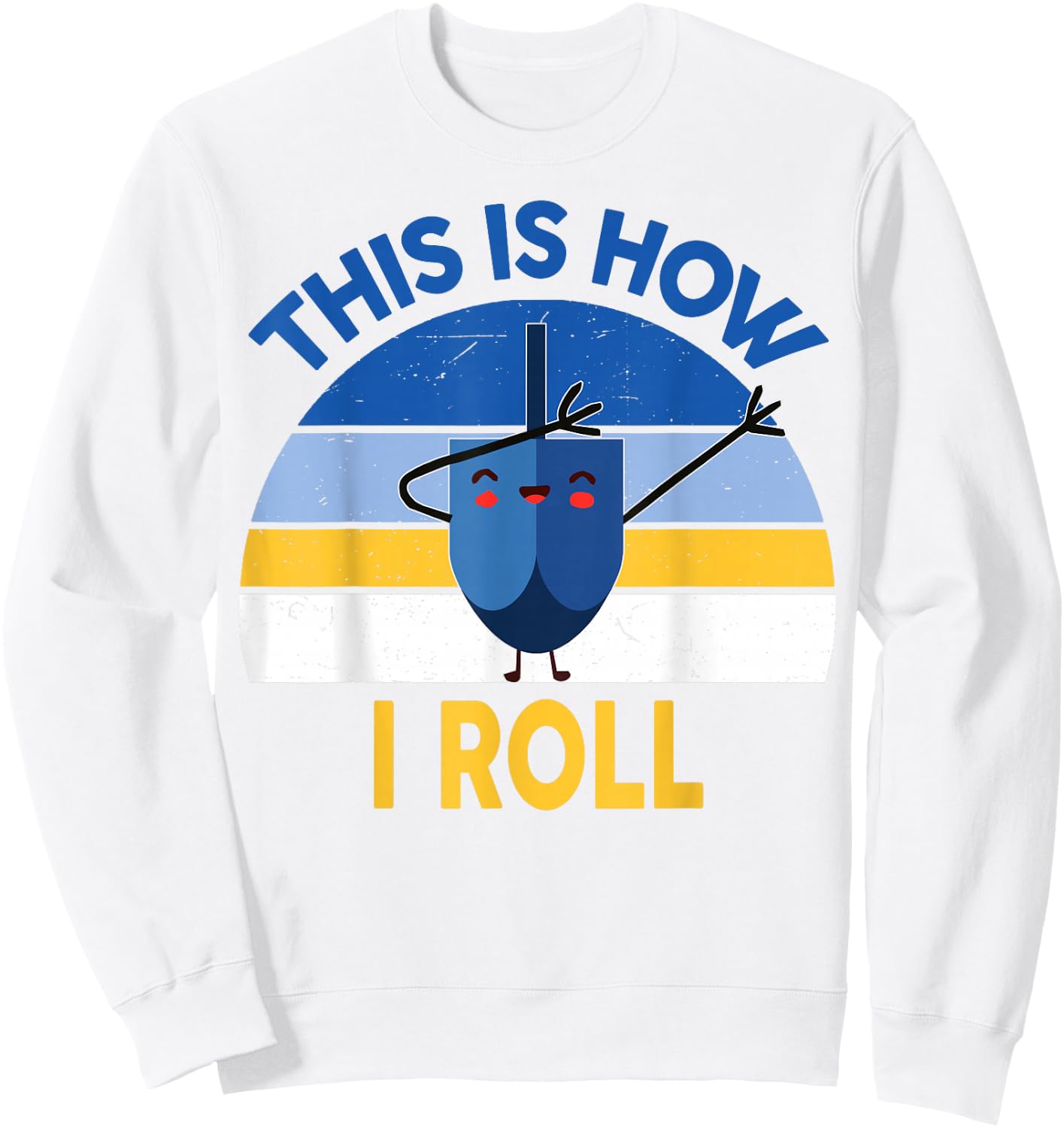 Hanukkah This Is How I Roll Dabbing Kids Toddler Boys Teens Sweatshirt - Sweatshirt | White