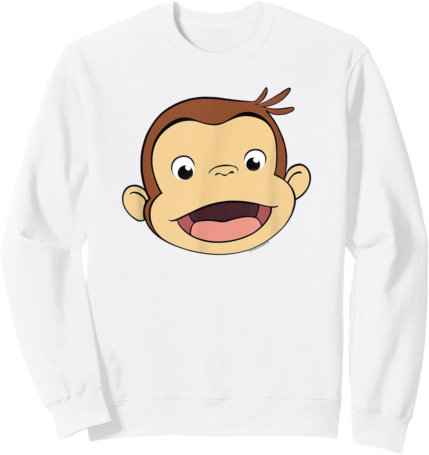 Curious George Big Face Monkey Smile Sweatshirt - Sweatshirt | White