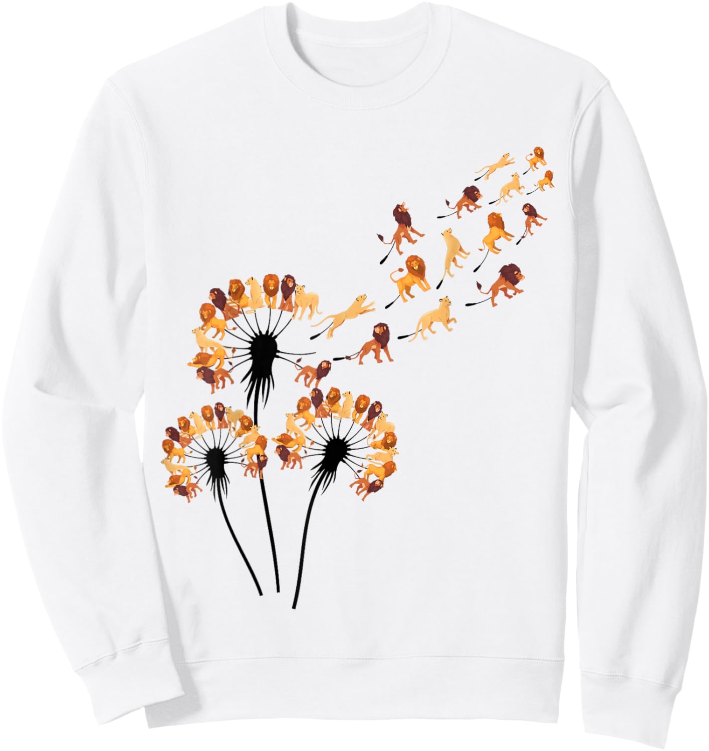 Dandelion Lions Shirt for Lion Lover | Lion Sweatshirt - Sweatshirt | White