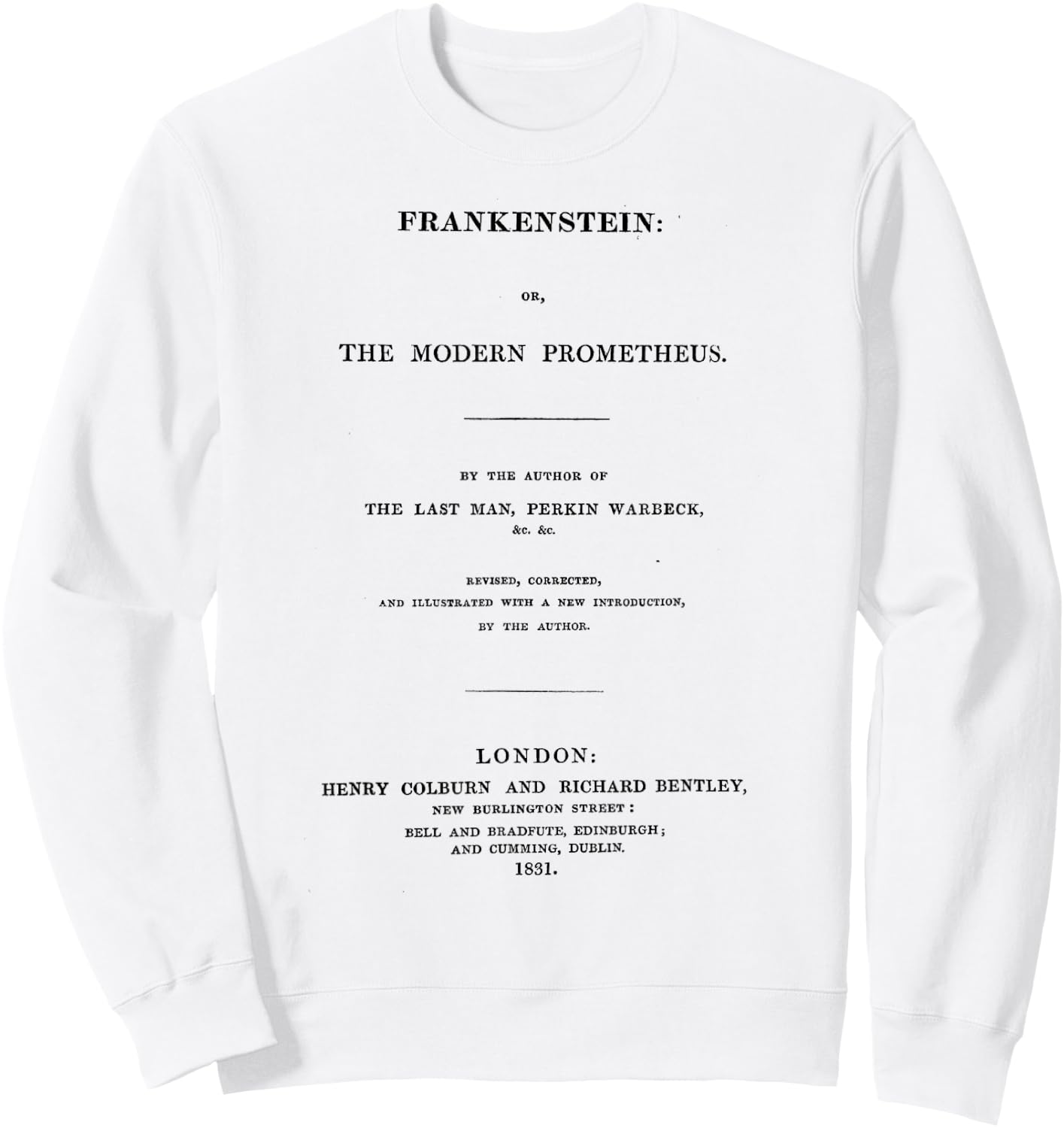 Frankenstein Mary Shelley Title Page Sweatshirt - Sweatshirt | White