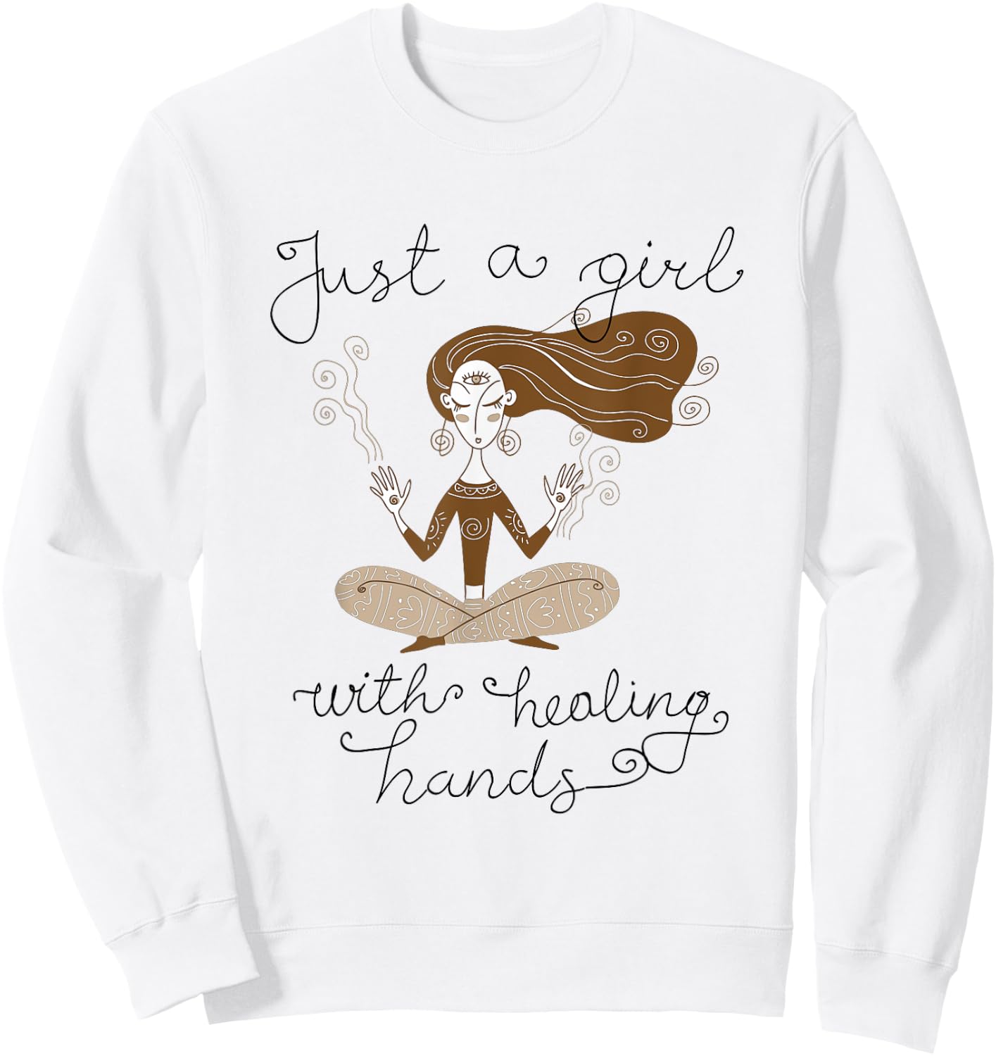 A Girl With Healing Hands Reiki Master Reiki Therapist Sweatshirt - Sweatshirt | White