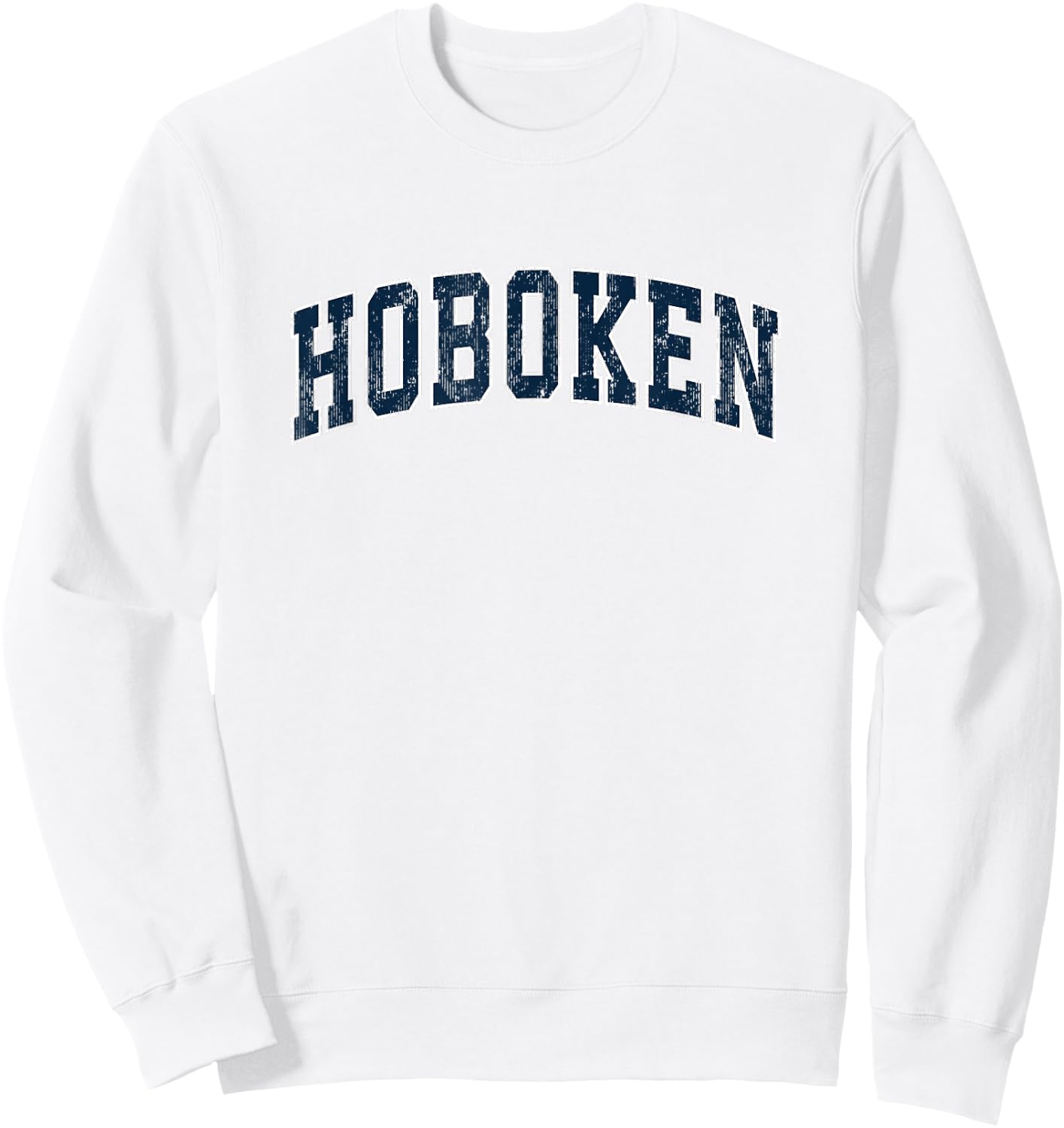 Hoboken New Jersey NJ Vintage Sports Design Navy Design Sweatshirt - Sweatshirt | White