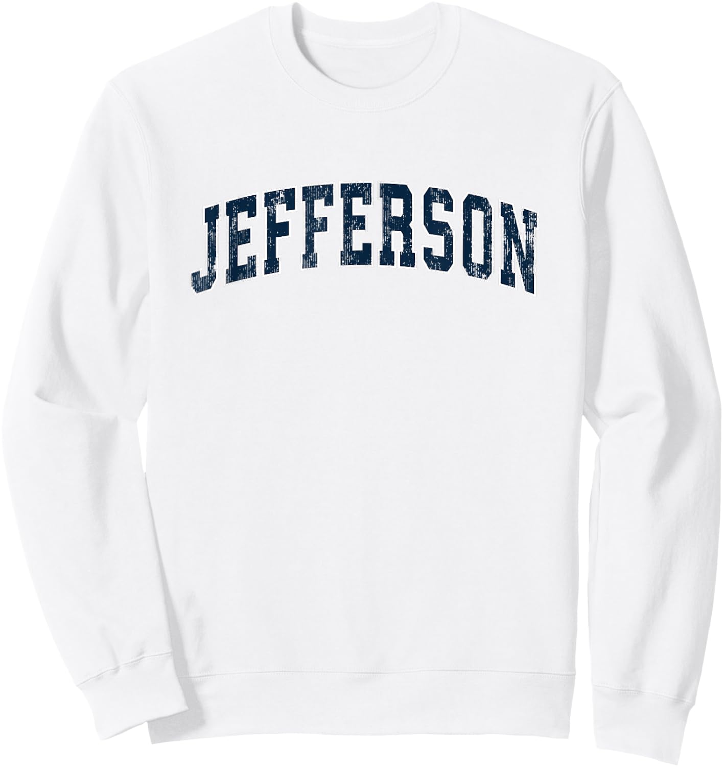 Jefferson New Jersey NJ Vintage Sports Design Navy Design Sweatshirt - Sweatshirt | White