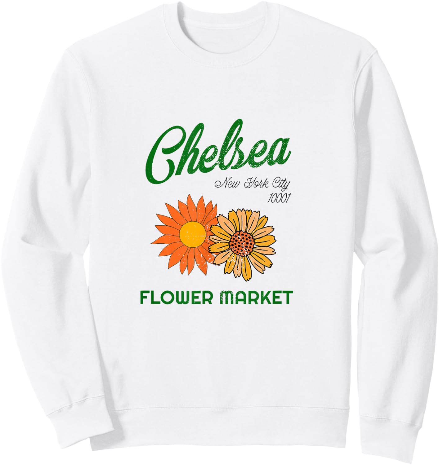 Cute Retro Chelsea NYC Flower Market West Side Manhattan Sweatshirt - Sweatshirt | White