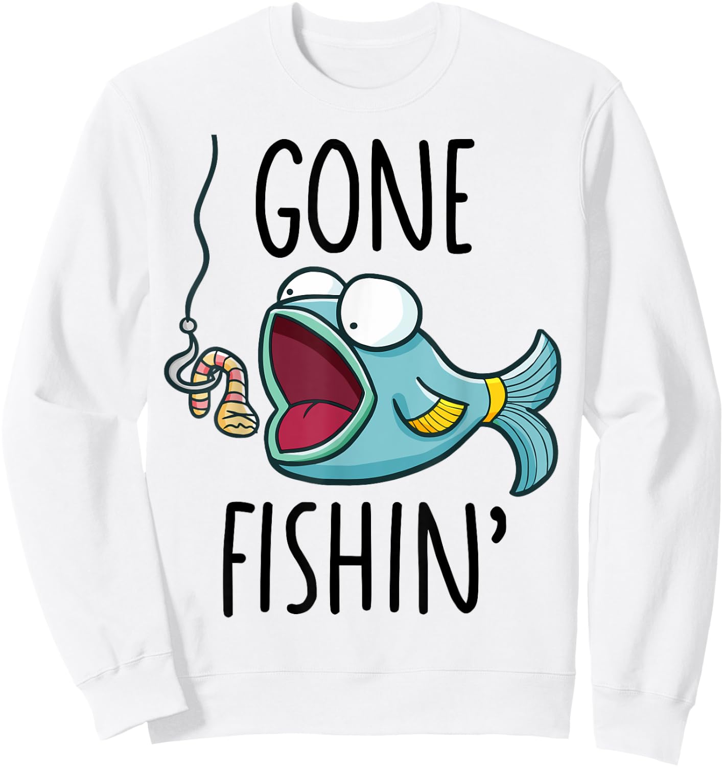 Gone Fishing-Shirt Kids Toddler Boys Girls Funny Fishing Sweatshirt - Sweatshirt | White