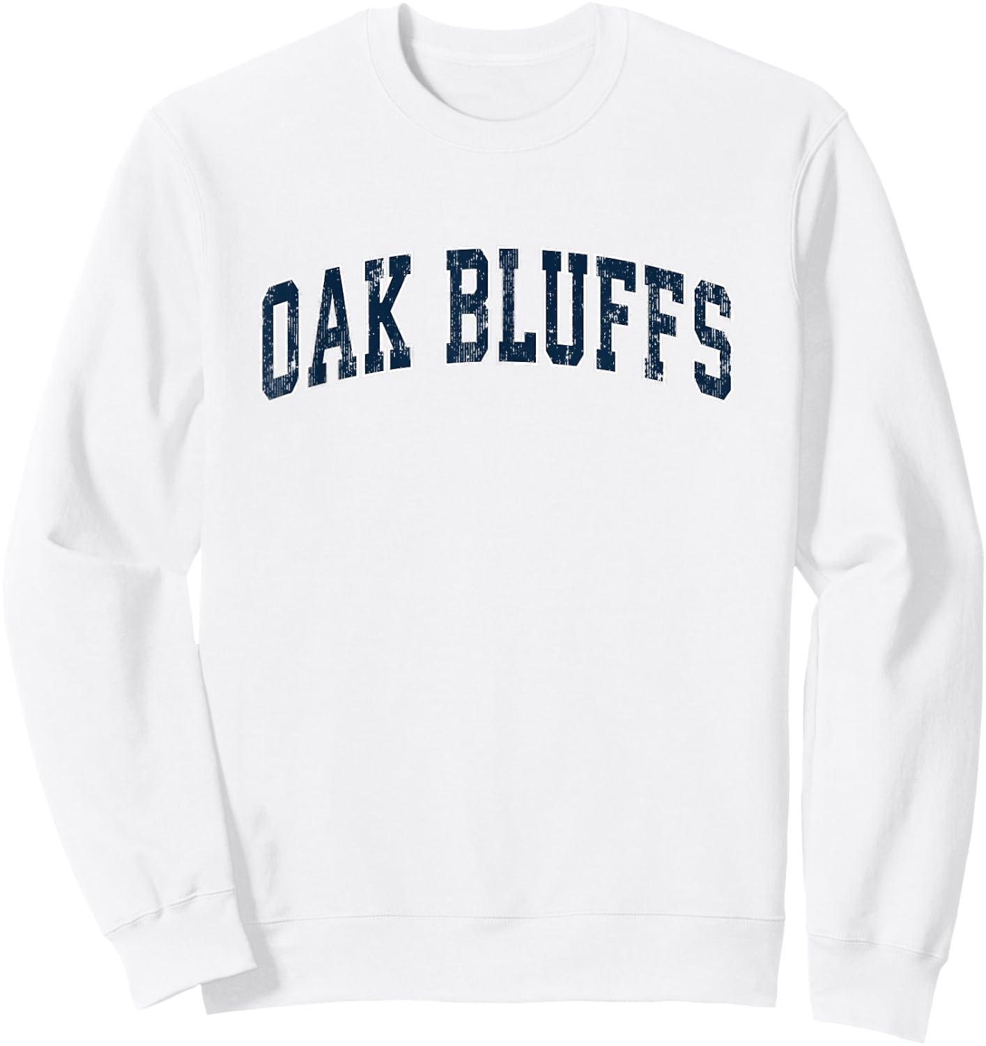 Oak Bluffs Massachusetts MA Vintage Sports Design Navy Desig Sweatshirt - Sweatshirt | White