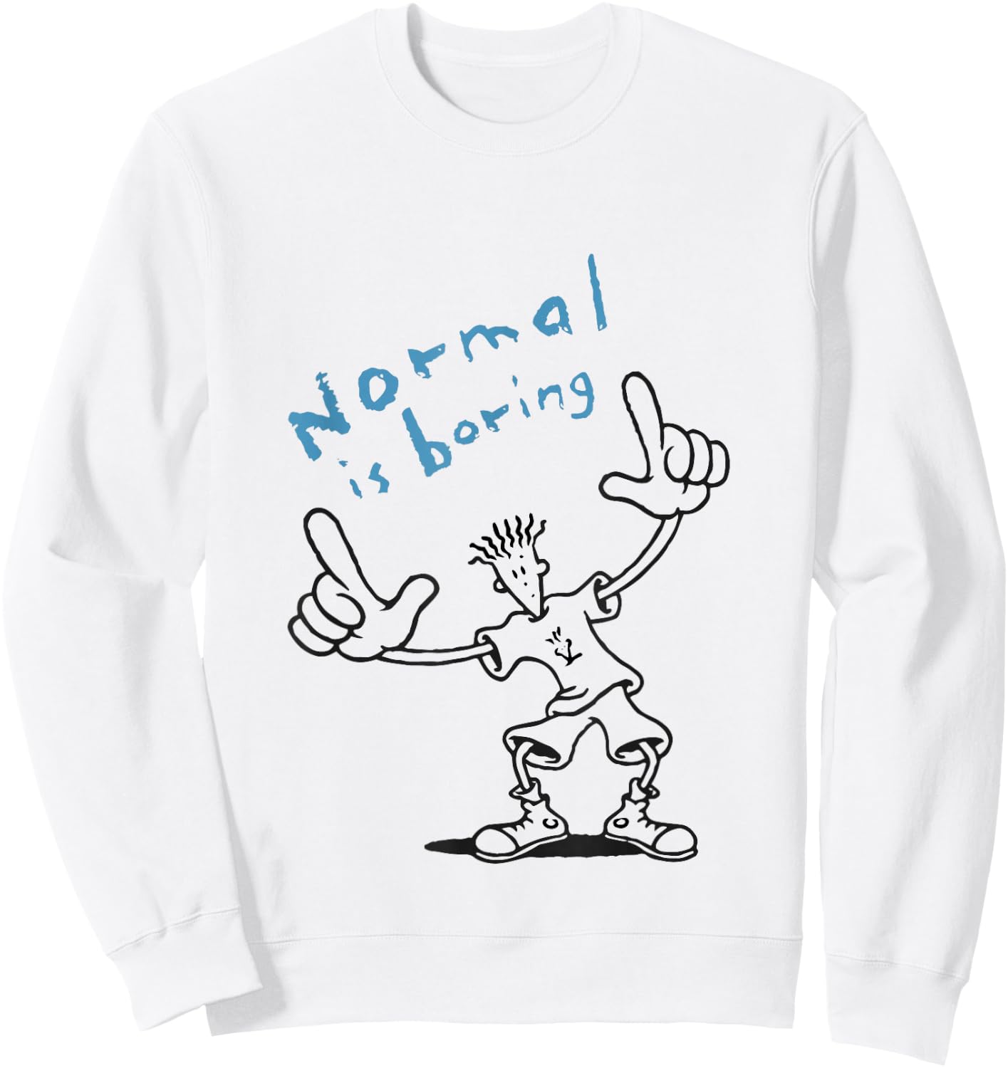 Fido Dido Points Normal Is Boring Sweatshirt - Sweatshirt | White