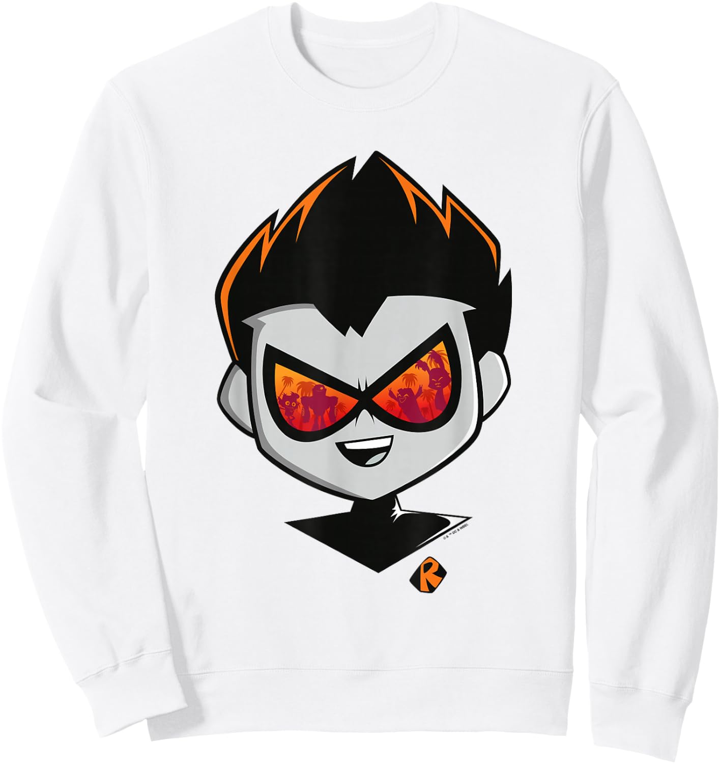 Teen Titans Go! To The Movies Retro Robin Hollywood Big Face Sweatshirt - Sweatshirt | White