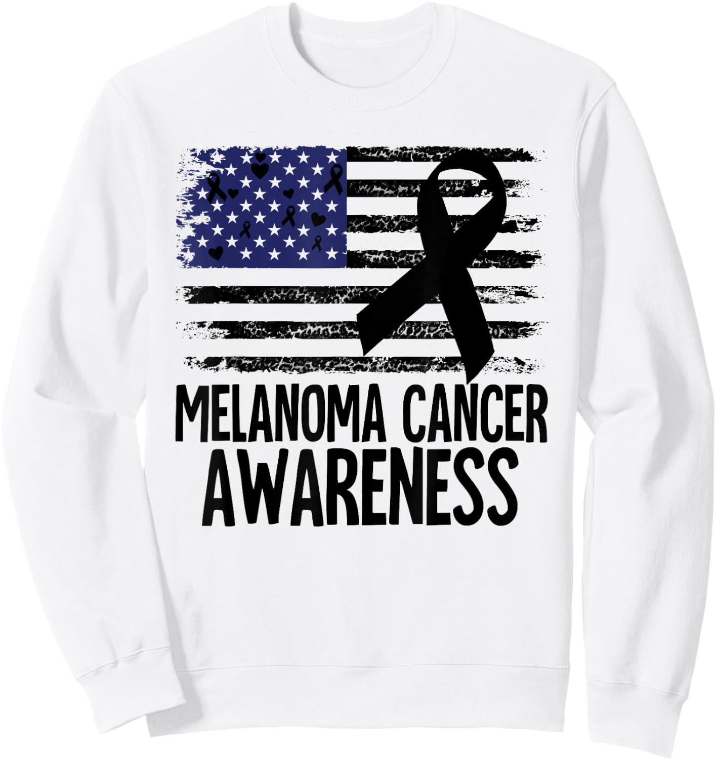 Melanoma Cancer Awareness Sweatshirt - Sweatshirt | White