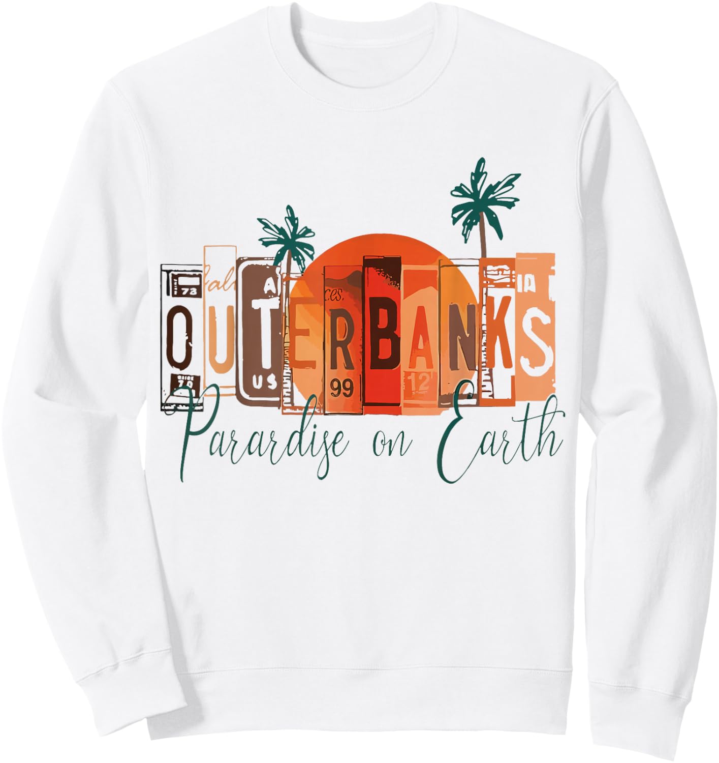 Outer Banks OBX North Carolina summer retro preppy throwback Sweatshirt - Sweatshirt | White