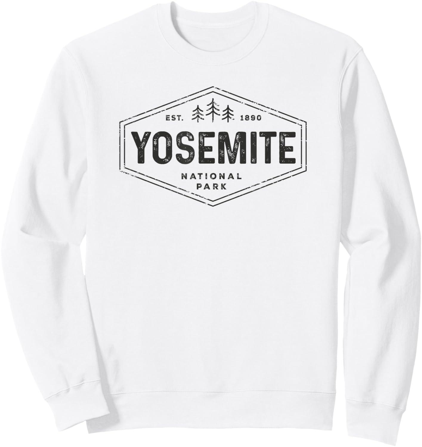 Retro Yosemite California Established 1890 National Park Sweatshirt - Sweatshirt | White