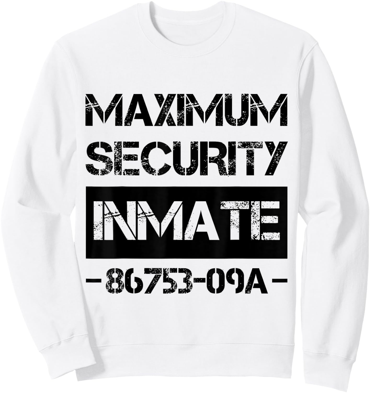 Security Ward Inmate Costume Jail Funny Lazy Halloween Sweatshirt - Sweatshirt | White