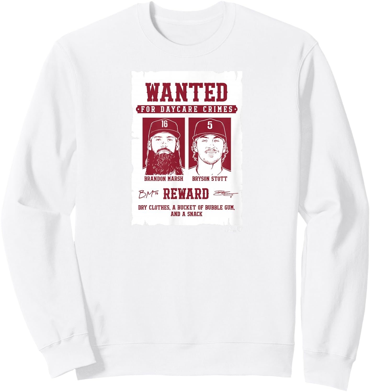 Bryson Stott & Brandon Marsh - Daycare Crimes - Philadelphia Sweatshirt - Sweatshirt | White